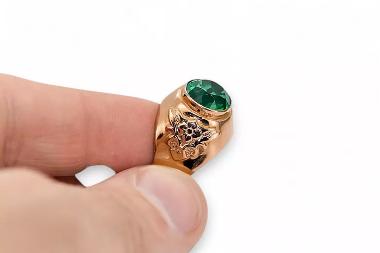 Ring Emerald Original Vintage 14K Produkt s ružovým zlatom vintage šperky vrc078r